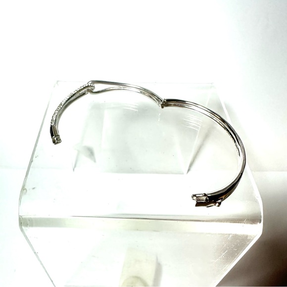 Kate Spade NY Get Connected Bangle Bracelet Silver Color Metal Pave Rhinestone - Picture 12 of 16